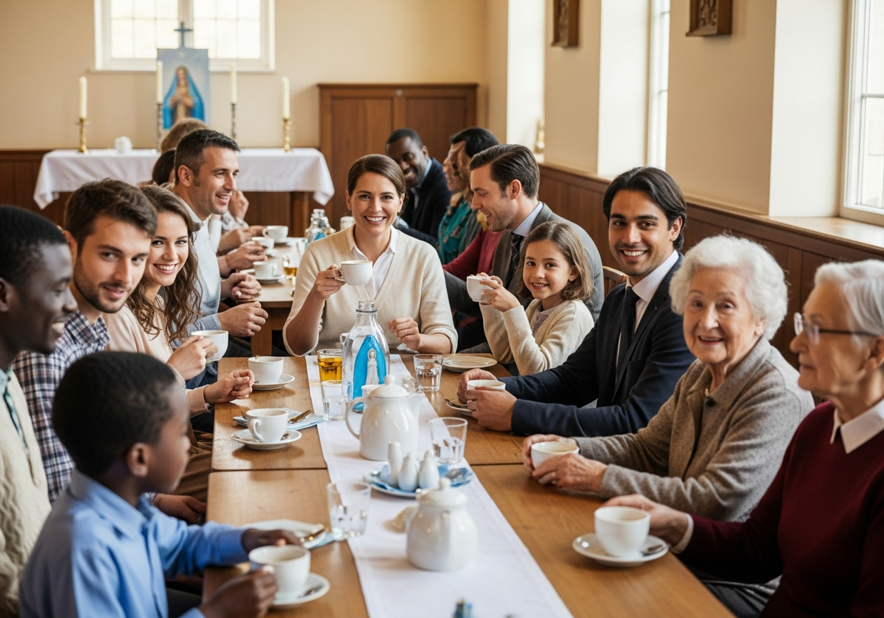 Parishioners gathered for Sunday Mass